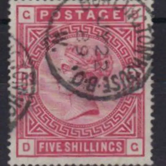 1883 5/- rose on white paper. Well centred with ...