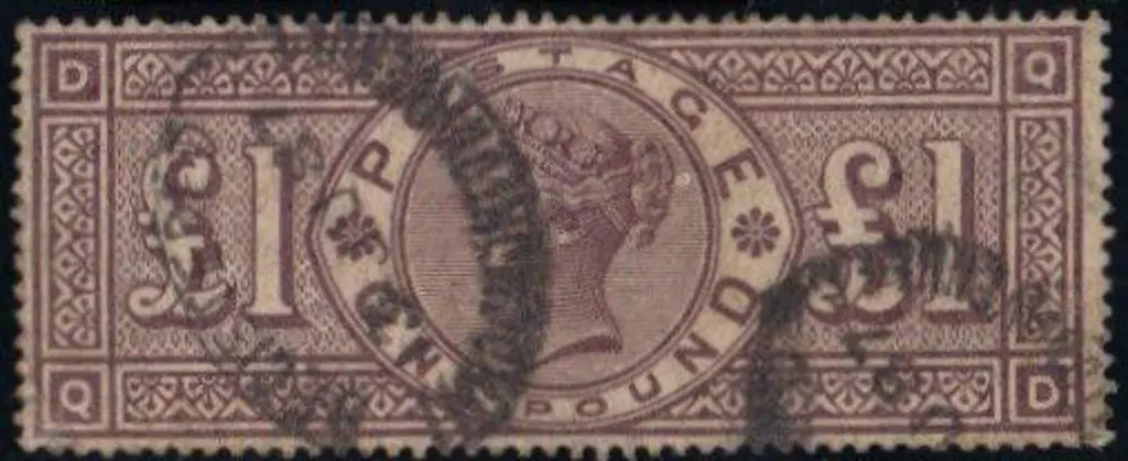 1884 £1 brown-lilac Crowns wmk. Good used by two ... Image 1++