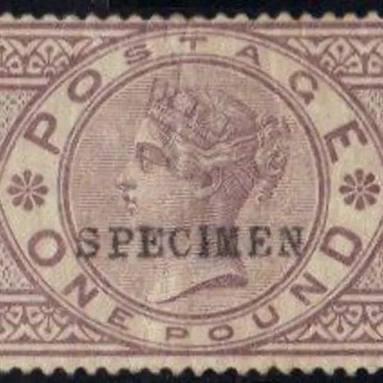 1884 £1 brown-lilac Crowns wmk. Overprinted ...
