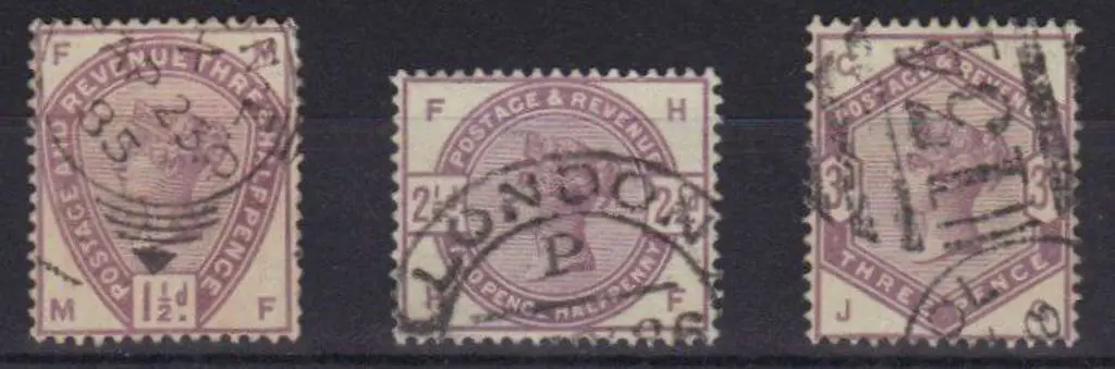 1883 1½d, 2½d & 3d lilacs with good, true colour ... Image 1++