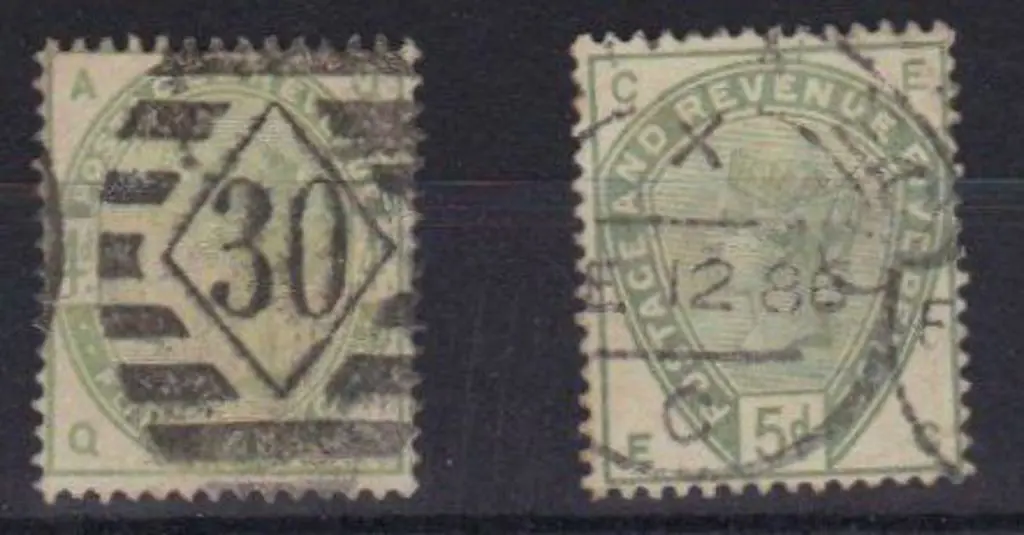 1883 4d & 5d dull green, the former with heavy ... Image 1++
