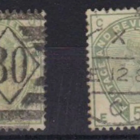 1883 4d & 5d dull green, the former with heavy ...
