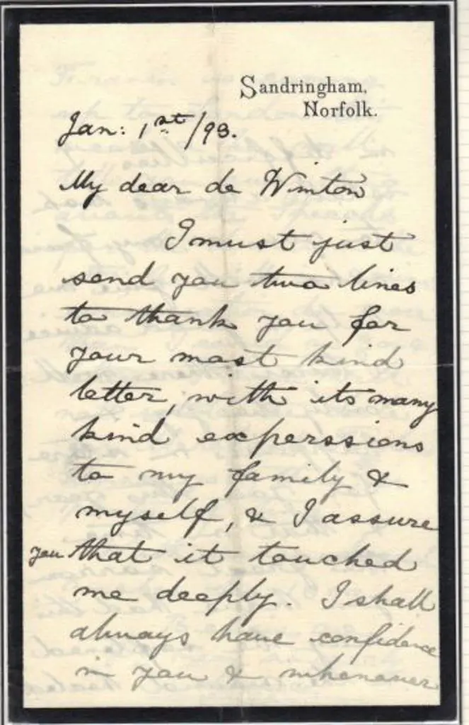 1893 (1st Jan) King George V hand written & signed ... Image 1++