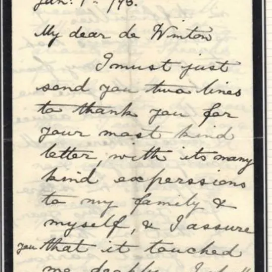 1893 (1st Jan) King George V hand written & signed ...