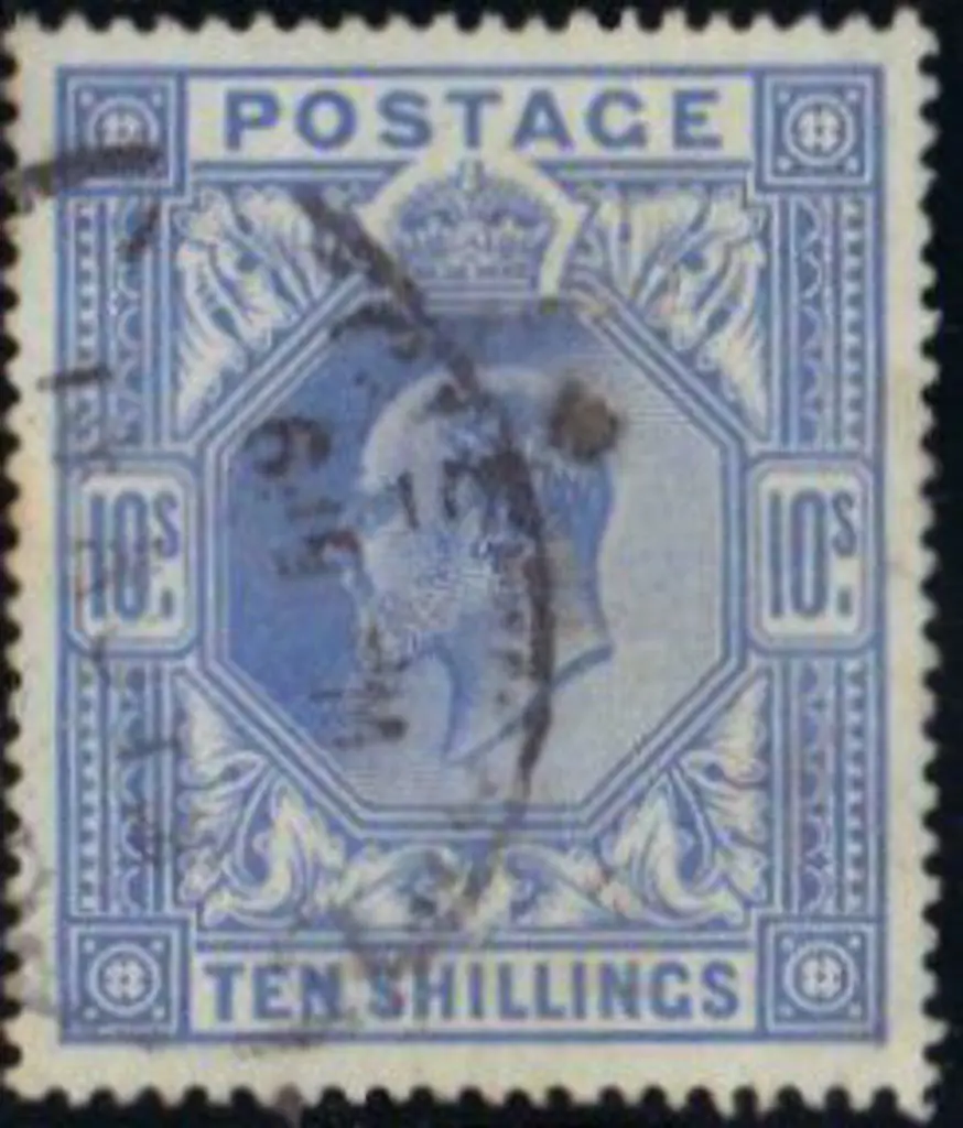 1902 10/- ultramarine with light 1911 registered ... Image 1++