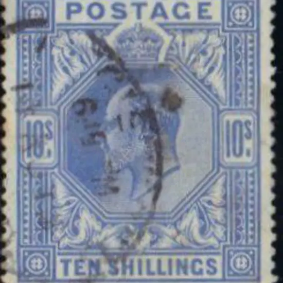 1902 10/- ultramarine with light 1911 registered ...