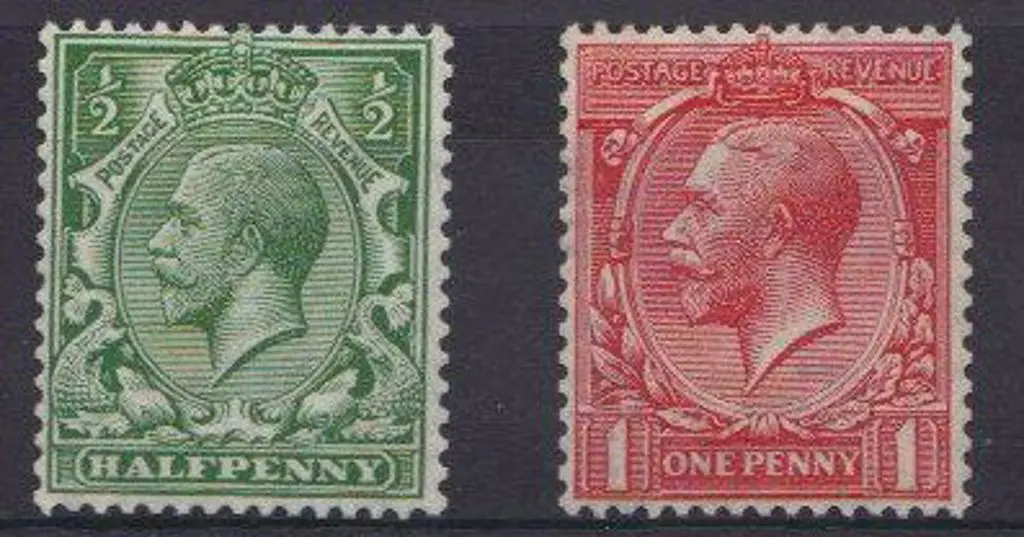 1913 ½d & 1d KGV Royal Cypher wmk. Good perfs on ... Image 1++