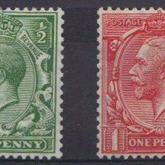 1913 ½d & 1d KGV Royal Cypher wmk. Good perfs on ...