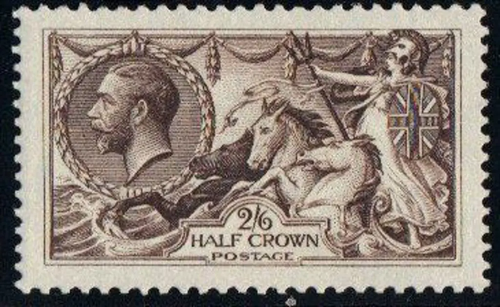 1913 2/6d deep sepia-brown Seahorse. MUH, well ... Image 1++