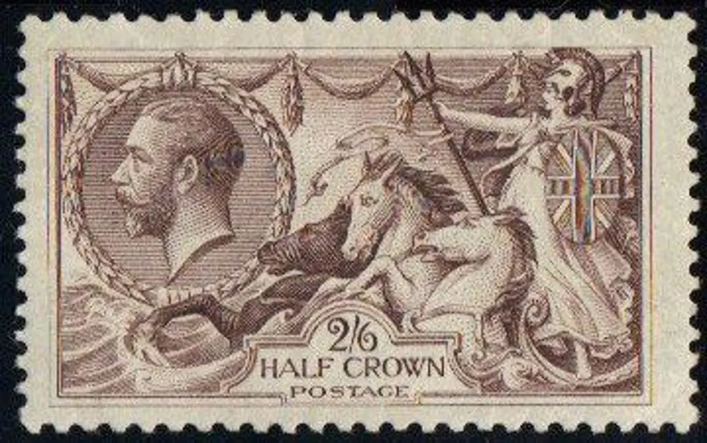 1918 2/6d pale brown Seahorse. MLH & well centred. ... Image 1++
