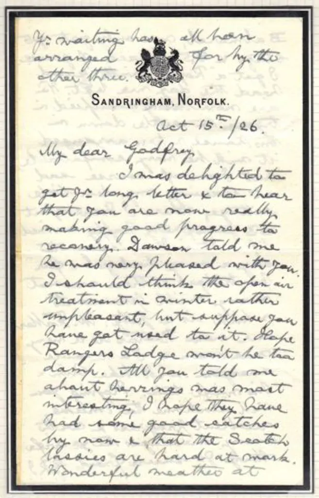 1926 (15th Oct) King George V hand written & ... Image 1++