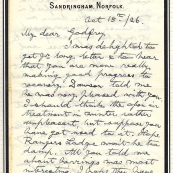1926 (15th Oct) King George V hand written & ...