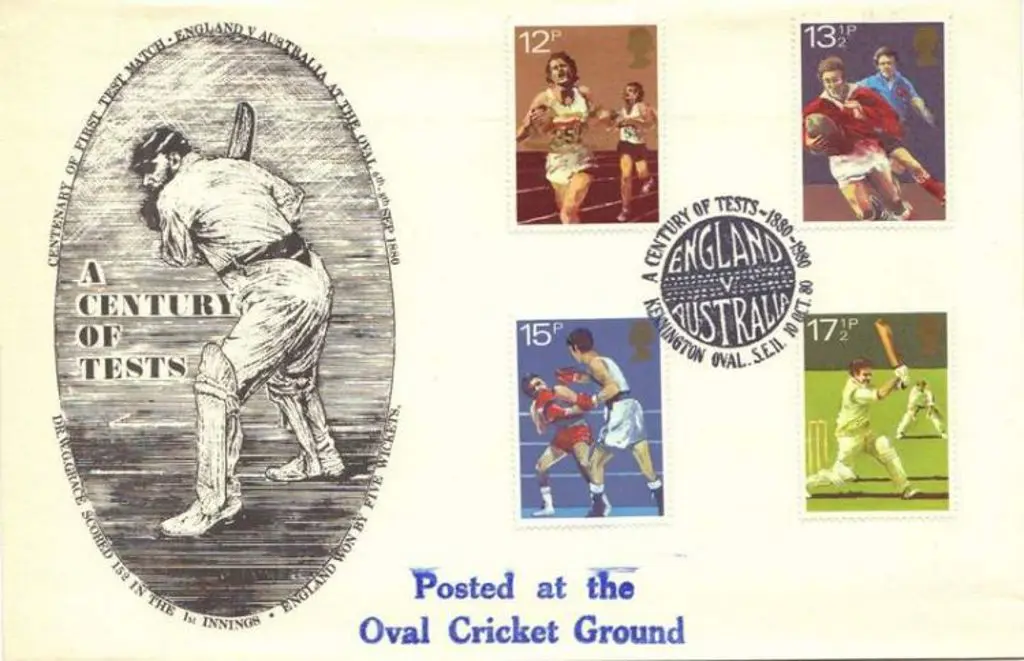 1980 (10th Oct) Cricket illust FDC with Kennington ... Image 1++