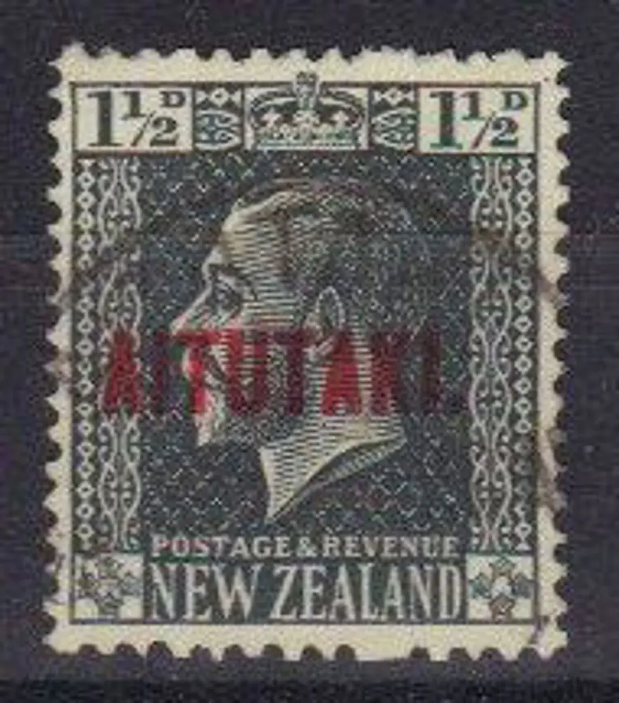 Aitutaki 1917 1½d slate KGV F/U/ SG 21 Cat. £30 Image 1++