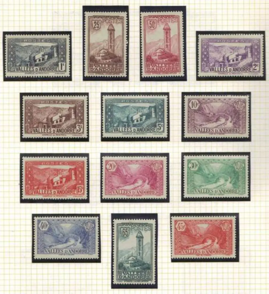 Andorra-French 1932/43 pictorials. Missing both ... Image 1++