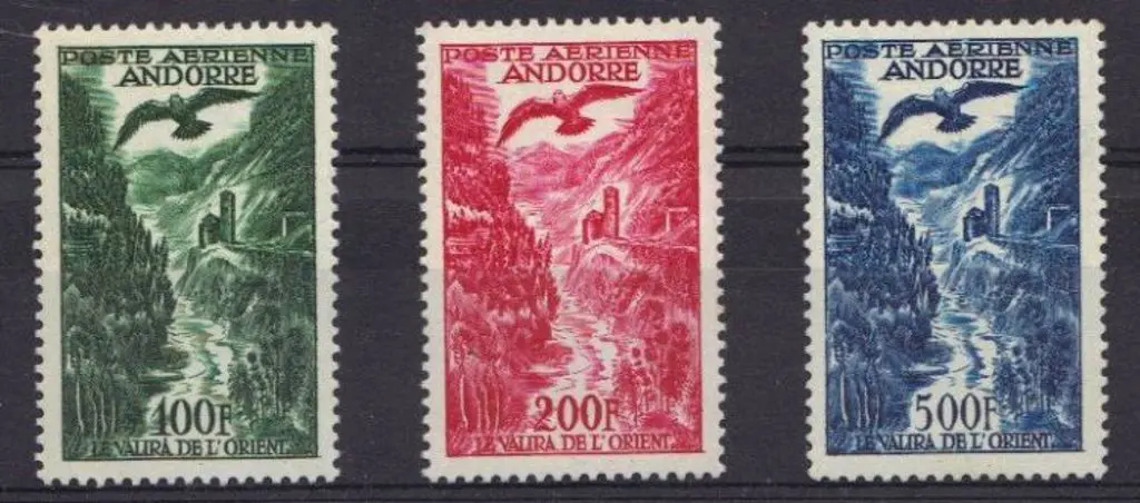 Andorra-French 1955/57 Airs MUH. Hint of a tone ... Image 1++