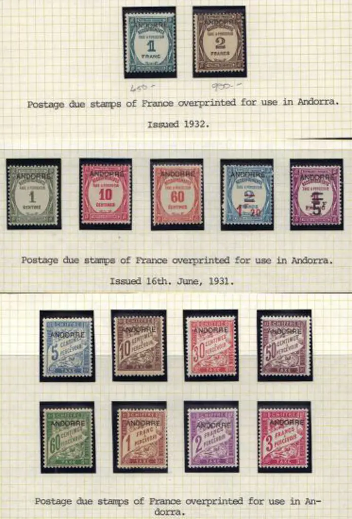 Andorra-French 1931/32 Postage Dues complete MLH. ... Image 1++