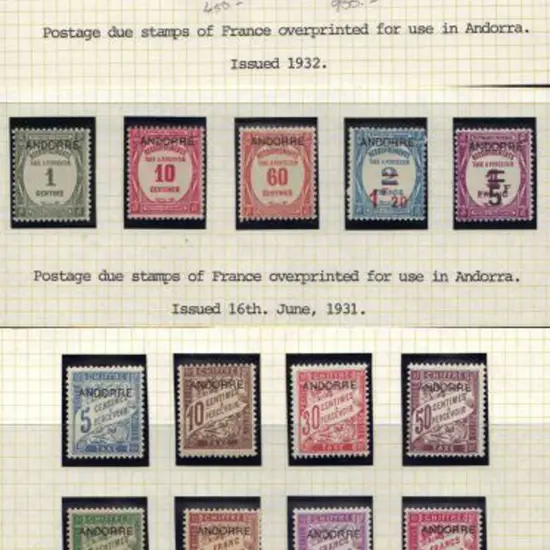 Andorra-French 1931/32 Postage Dues complete MLH. ...