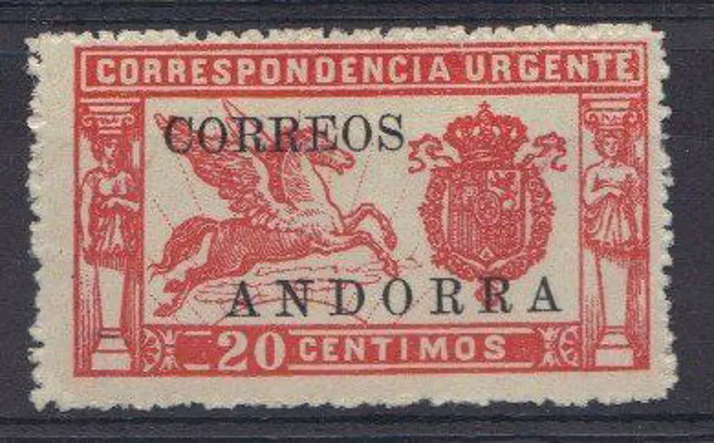Andorra-Spanish 1928 20c Urgent Correspondence MLH ... Image 1++