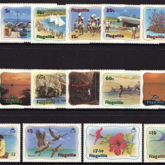 Anguilla 1982 1c to $10 Island & Marine Life ...