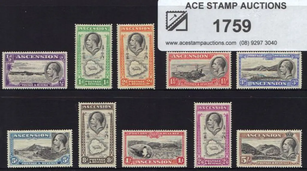 Ascension 1934 KGV pictorial set of 10. Fresh MUH. ... Image 1++