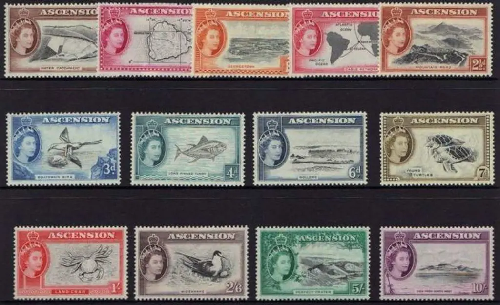 Ascension 1956 ½d to 10/- QEII Defins. Fine MVLH ... Image 1++