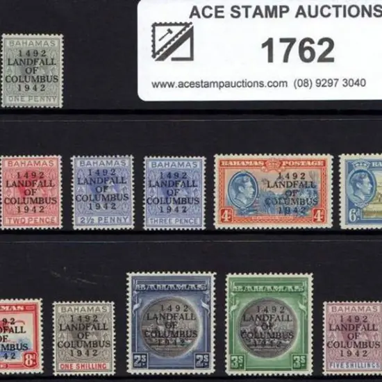 Bahamas 1942 ½d to £1 Columbus overprints. MLH. SG ...