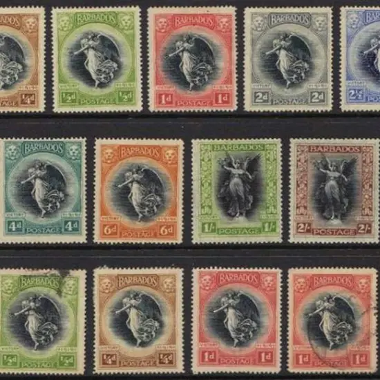 Barbados 1920/21 Victory set of 11  to 3/- MLH ...