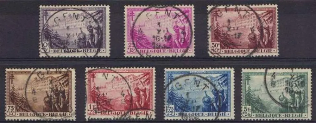 Belgium 1932 Anti-TB Fund set F/U with matching ... Image 1++