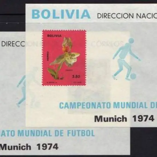 Bolivia 1974 World Cup M/S featuring orchids. Nice ...