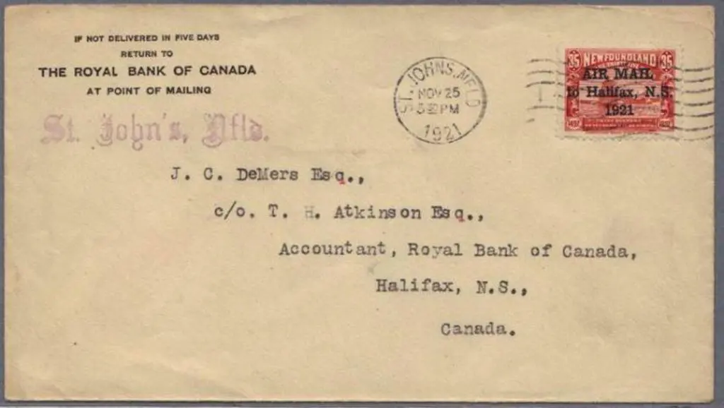 Canada-Newfoundland 1921 (25th Nov) 35¢ red with ... Image 1++