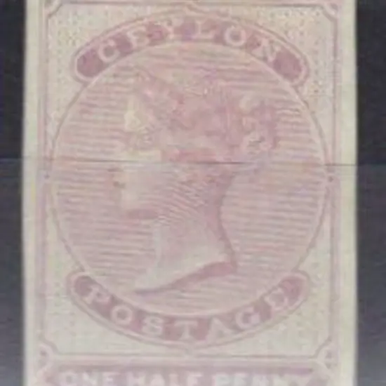Ceylon 1857/59 ½d dull lilac imperf with large ...