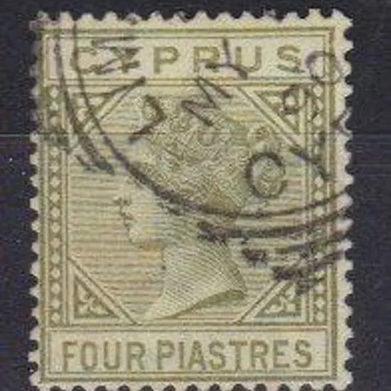 Cyprus 1883 4pi pale olive-green QV Die I. F/U SG ...