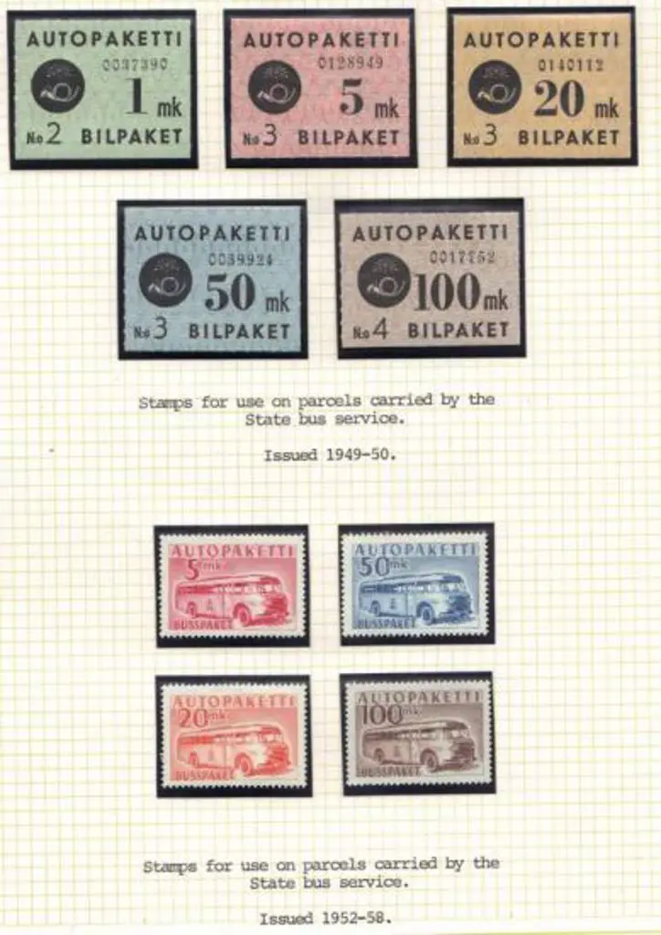 Finland 1949/81 Parcel Post stamps MLH/MUH, the ... Image 1++