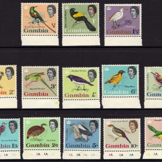 Gambia 1963 ½d to £1 Birds. MUH A lovely thematic ...