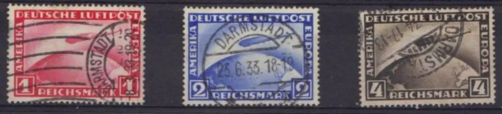 Germany 1928/31 Zeppelins good to F/U. 1m with ... Image 1++