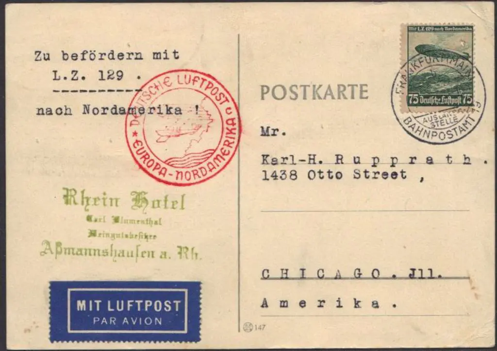 Germany 1936 (5th May) Zeppelin Mail "Hindenburg" ... Image 1++