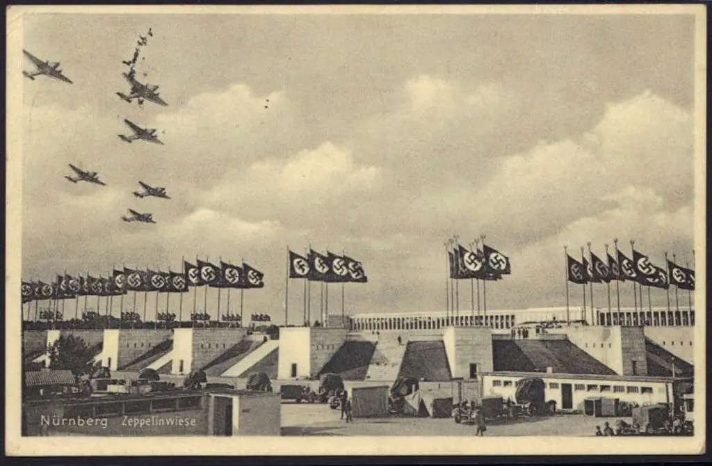 Germany 1937 b&w postcard "Nurnberg Zepplenwiese" ... Image 1++
