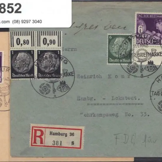 Germany 1939 & 1942 "Stamp Day" special cachets on ...