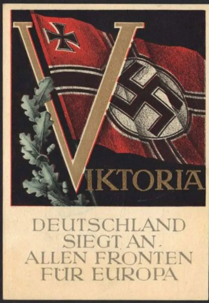 Germany 1942 handcoloured propaganda postcard ... Image 1++