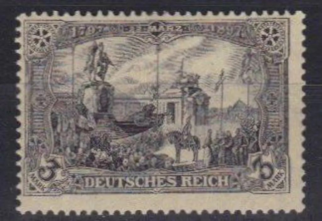 Germany 3mk "Deutsches Reich" no wmk. 26 x 17 perf ... Image 1++
