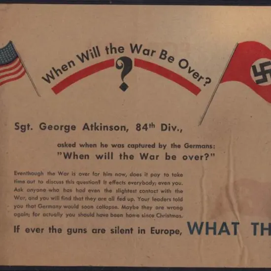 Germany WWII propaganda leaflets incl one in ...
