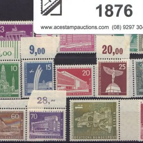 Germany-Berlin 1956/62 defins set of 15 to 3DM. ...
