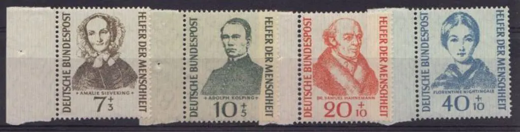 Germany-West 1955 Relief Fund marginal MUH set. ... Image 1++
