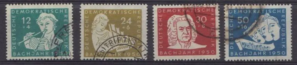 Germany-East 1950 Bach Tercentenary set postally ... Image 1++