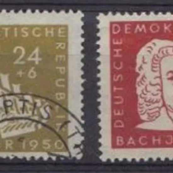 Germany-East 1950 Bach Tercentenary set postally ...