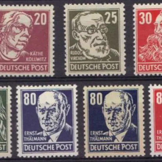 Germany-East 1952/3 Famous Men (DDR & Posthorn ...