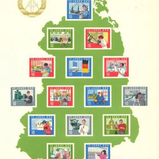Germany-East 1964 15th Anniv of Republic imperf ...