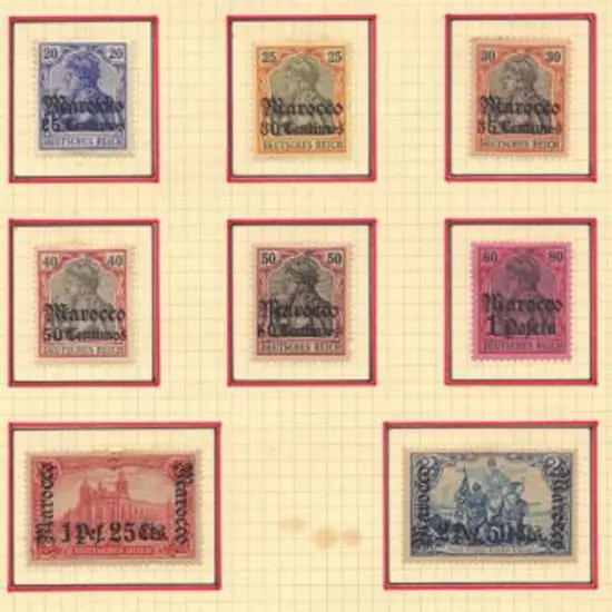 Germany- PO's in Morocco 1905 Overprint no wmk set ...
