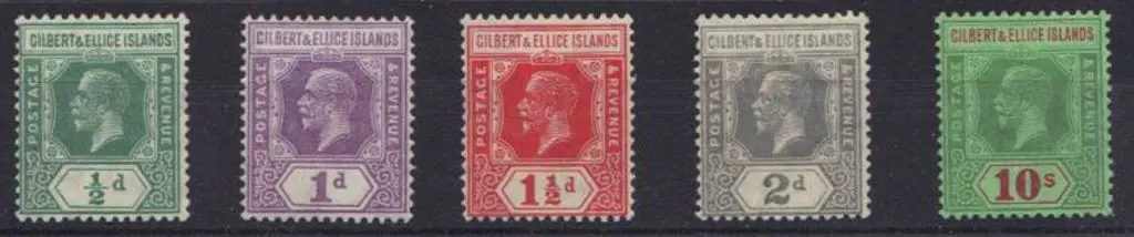 Gilbert & Ellice Islands 1922/27 KGV Defins Die II ... Image 1++